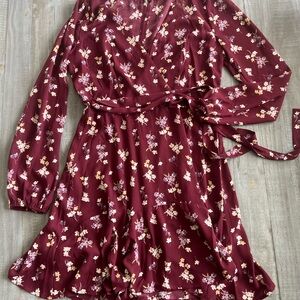 Floral Burgundy Dress